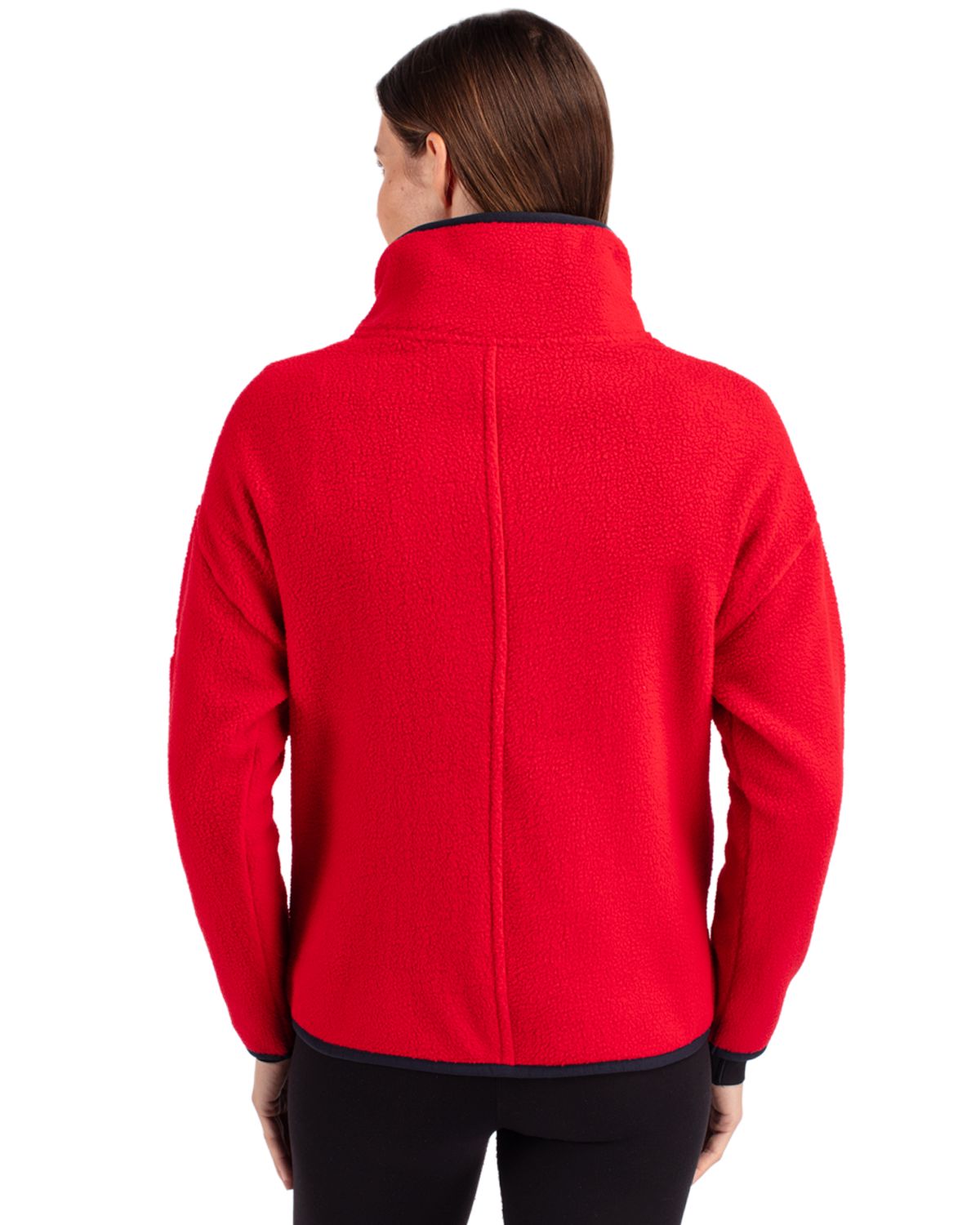 Cutter & Buck Cascade Epic Comfort Recycled Sherpa Fleece Womens Pullover Jacket 28
