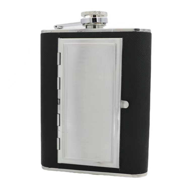 5 / 6 oz Stainless Steel Liquor Flask With Cigarette Case 5