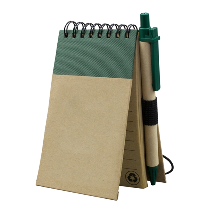 "ARCATA" Eco Inspired Jotter Notepad Notebook with Matching Color Eco Inspired Paper Pen 5