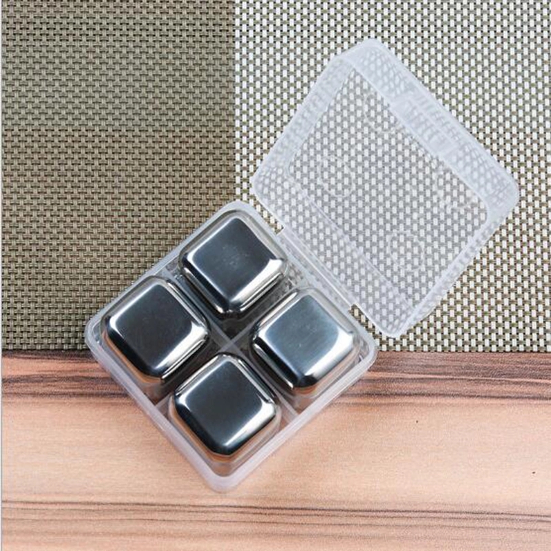 Stainless Steel Whisky Cooler Rocks 4pcs 3