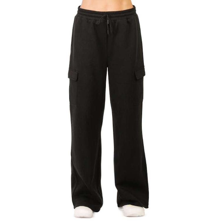 Ladies Fleece Cargo Pants - Small Black 2