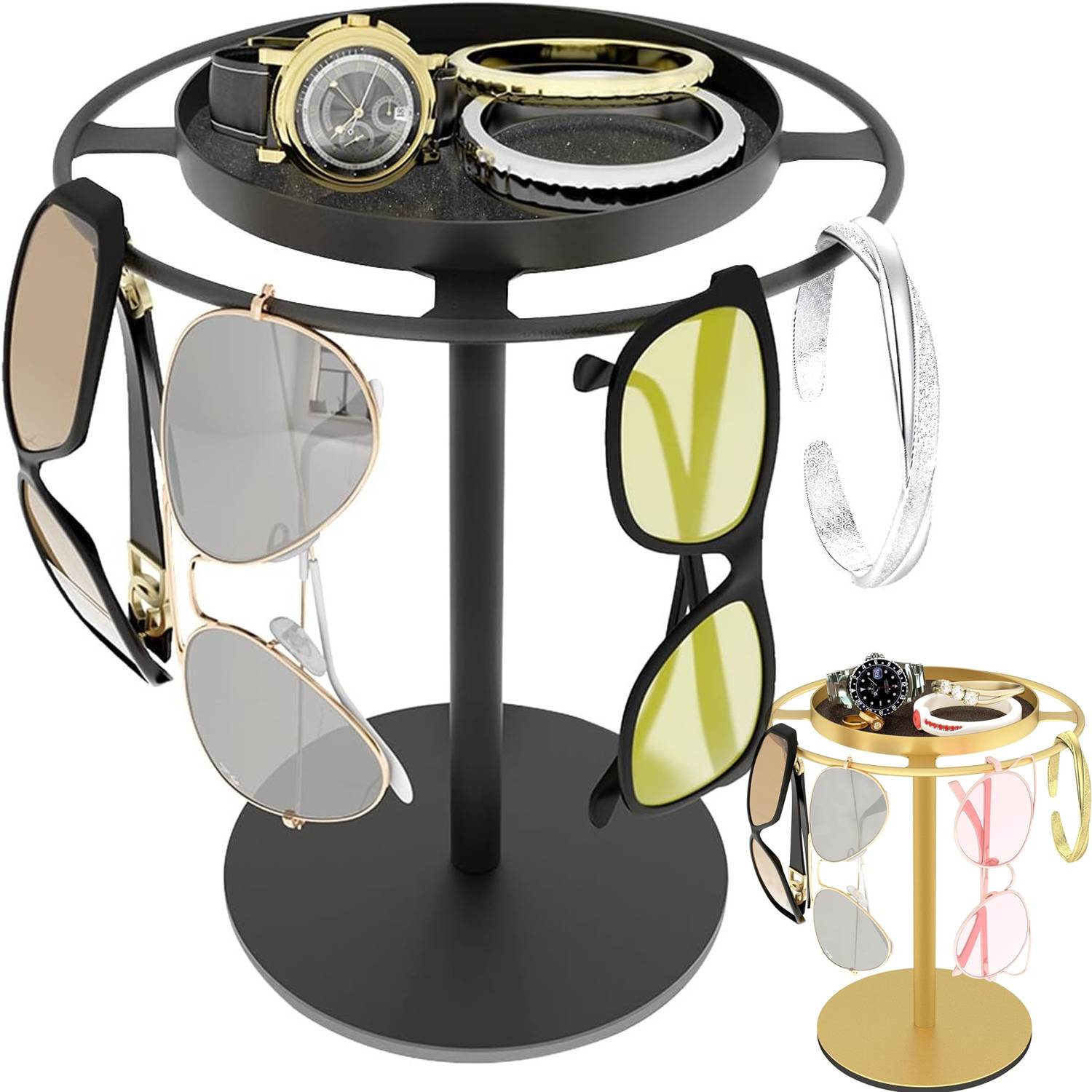 Desktop Sunglasses Jewelry Display Stand w/ Tray 6