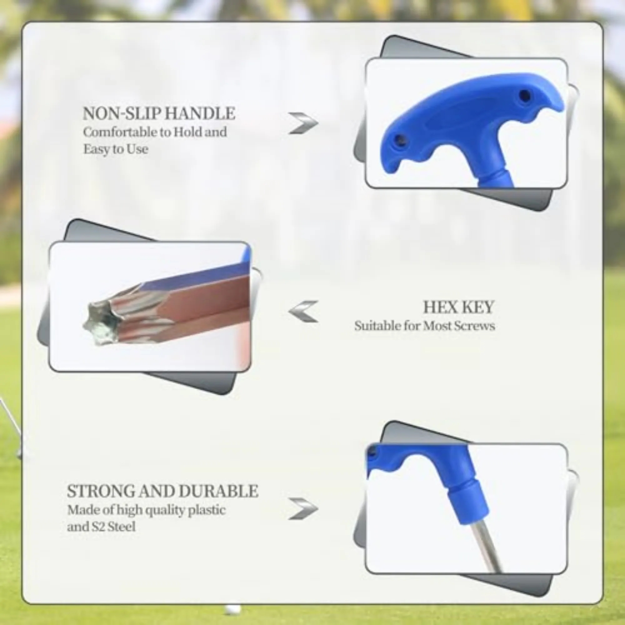 Golf Wrench Tool Ergonomic Grip Portable Accessory 11