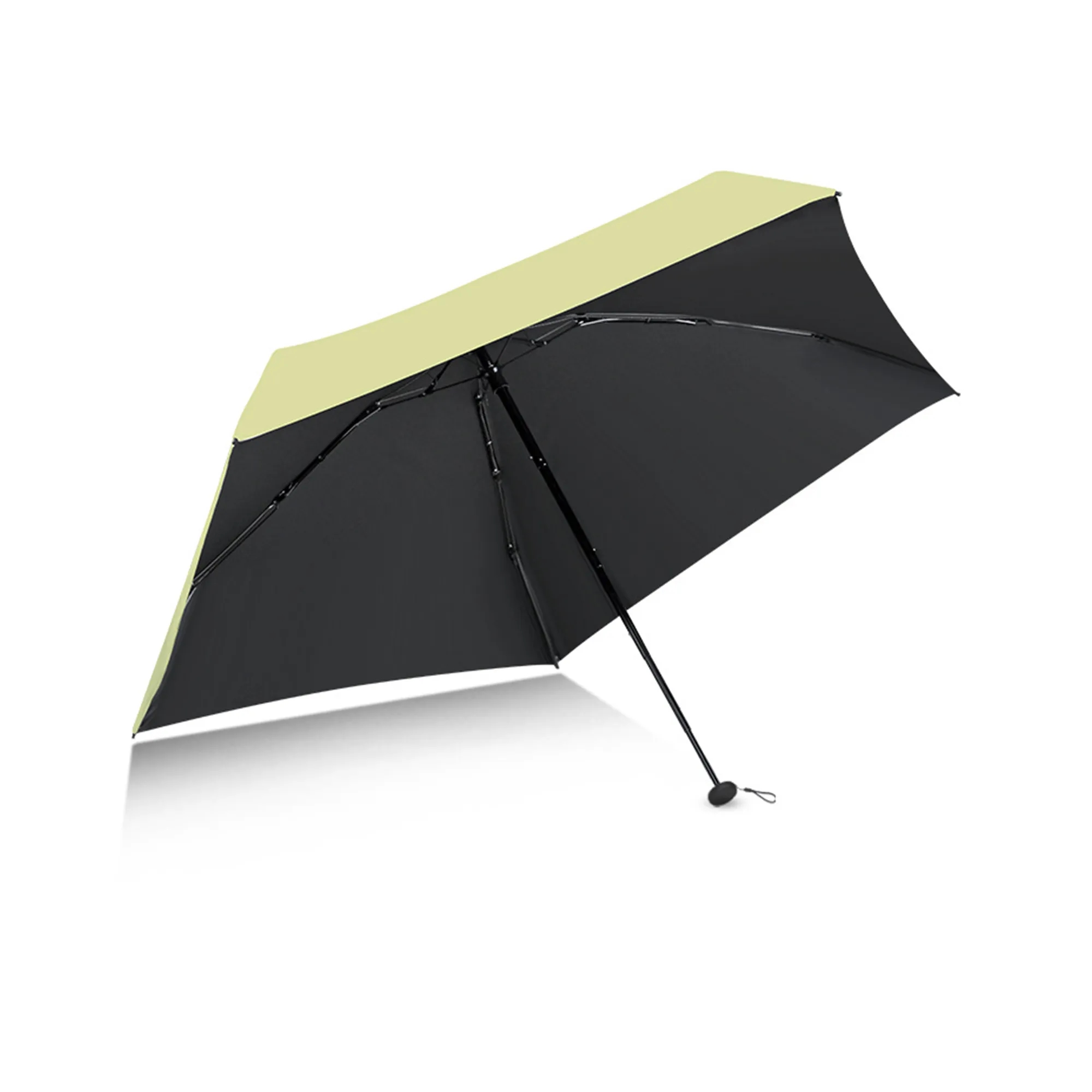MOQ50 Mini Five-Fold Vinyl Folding Sun Umbrella 16