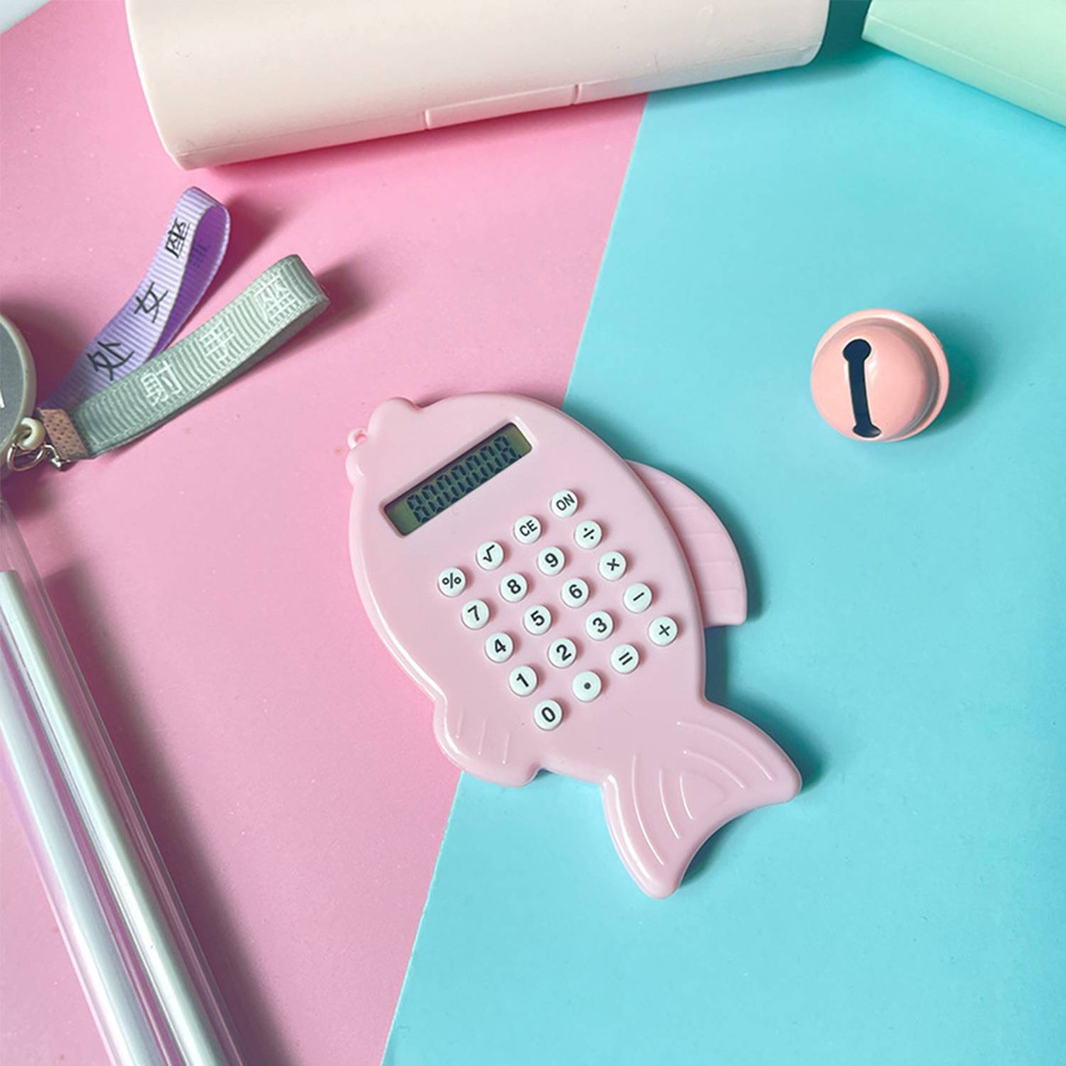 Fish Shaped Battery Calculator Key Chain 6