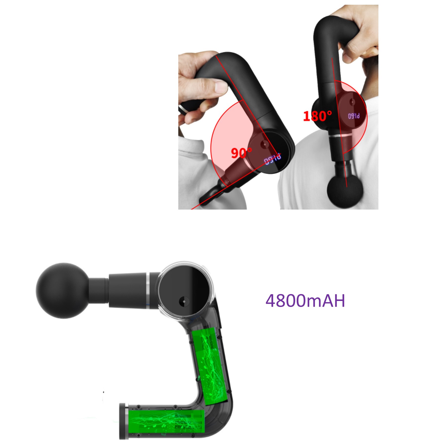 USB Massage Gun with 4 Attachments 1