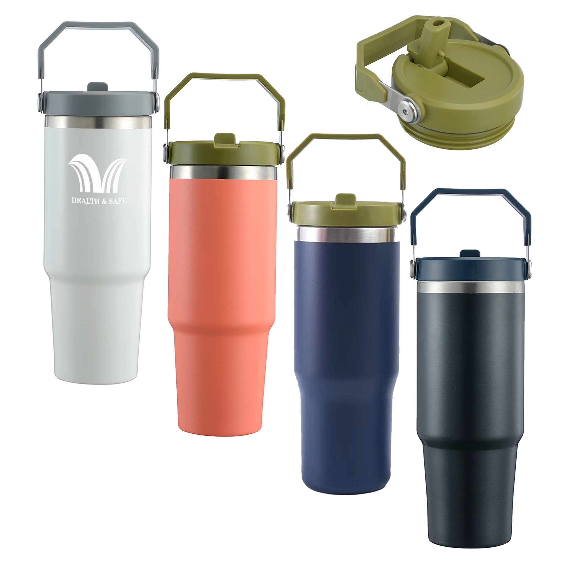 20oz Portable Stainless Steel Insulated Cup w/ Straw 2