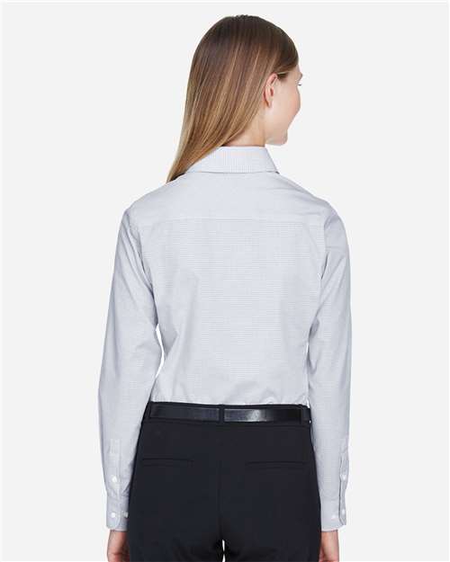 Women's Crown Collection® Micro Tattersall Woven Dress Shirt - DG510W 26