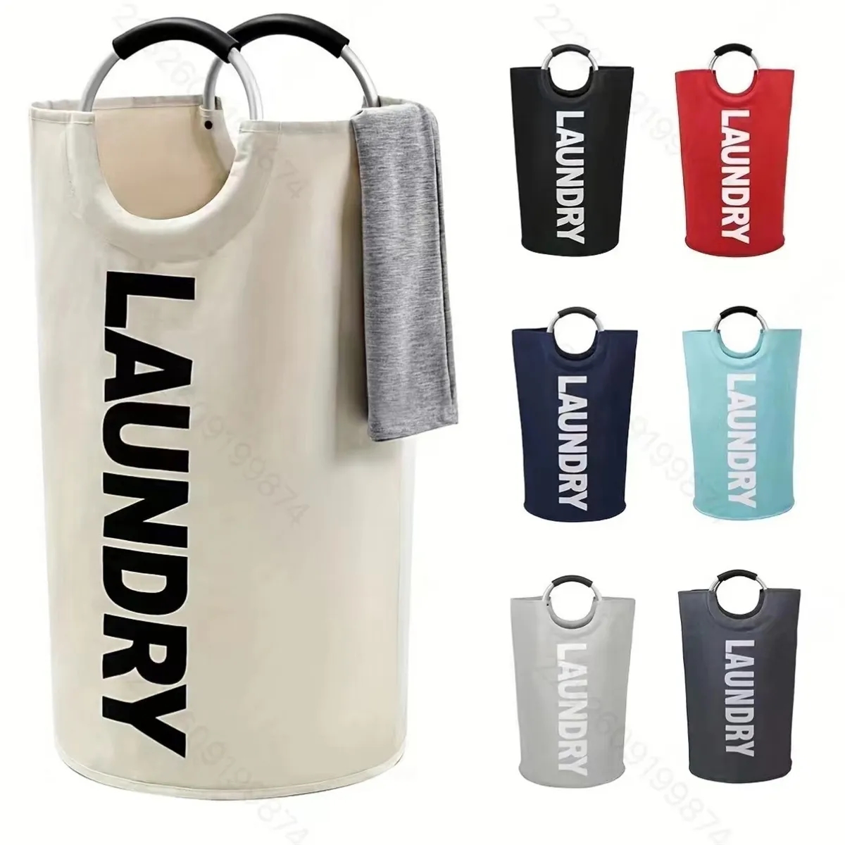 115L Laundry Basket Waterproof Hamper Bag with Handles 4