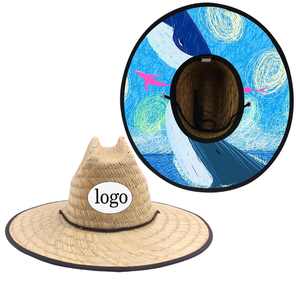 Lifeguard Hollow Straw Hat With Custom Patch 4