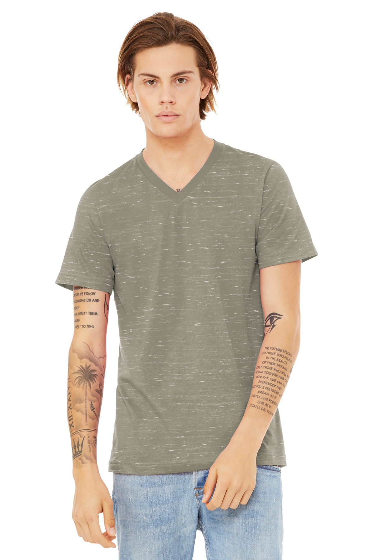 BELLA+CANVAS Unisex Textured Jersey V-Neck Tee BC3655 12