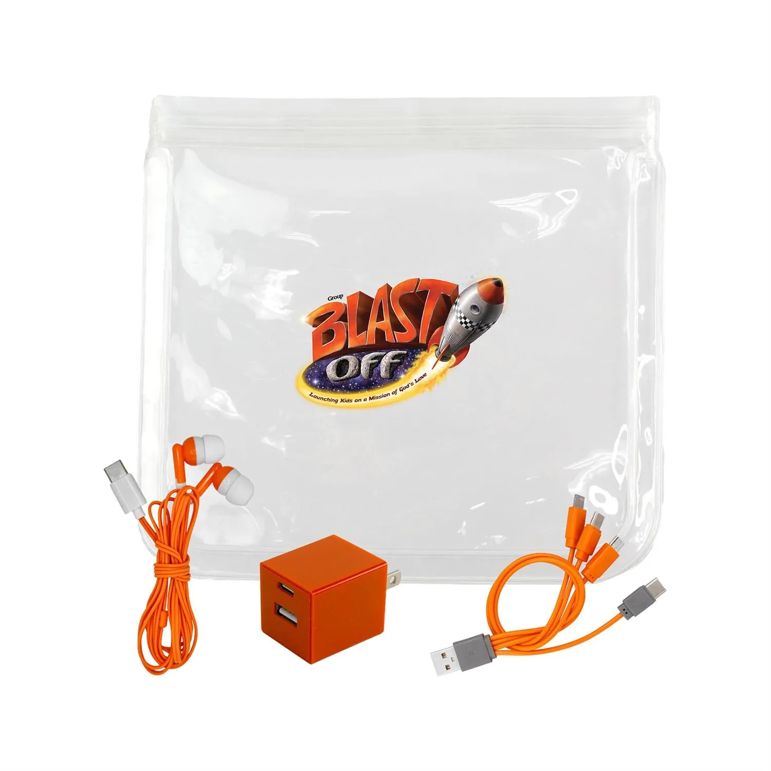 Clear A+C Wall, Cable & Ear Bud Set 7