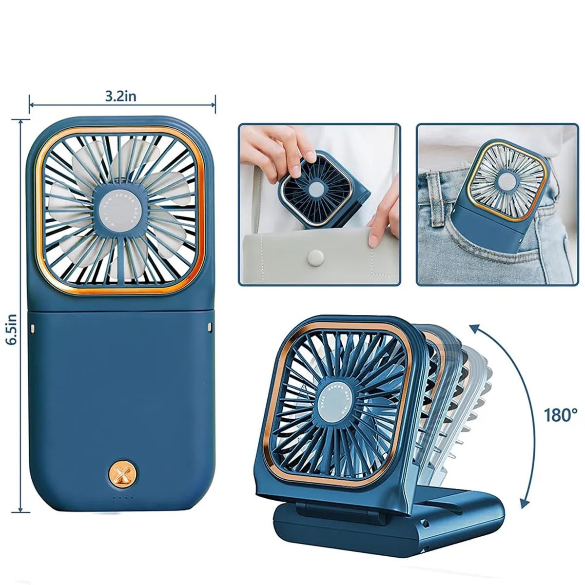 Mini Portable Handheld Rechargeable Hands Free Necklace Fan 4