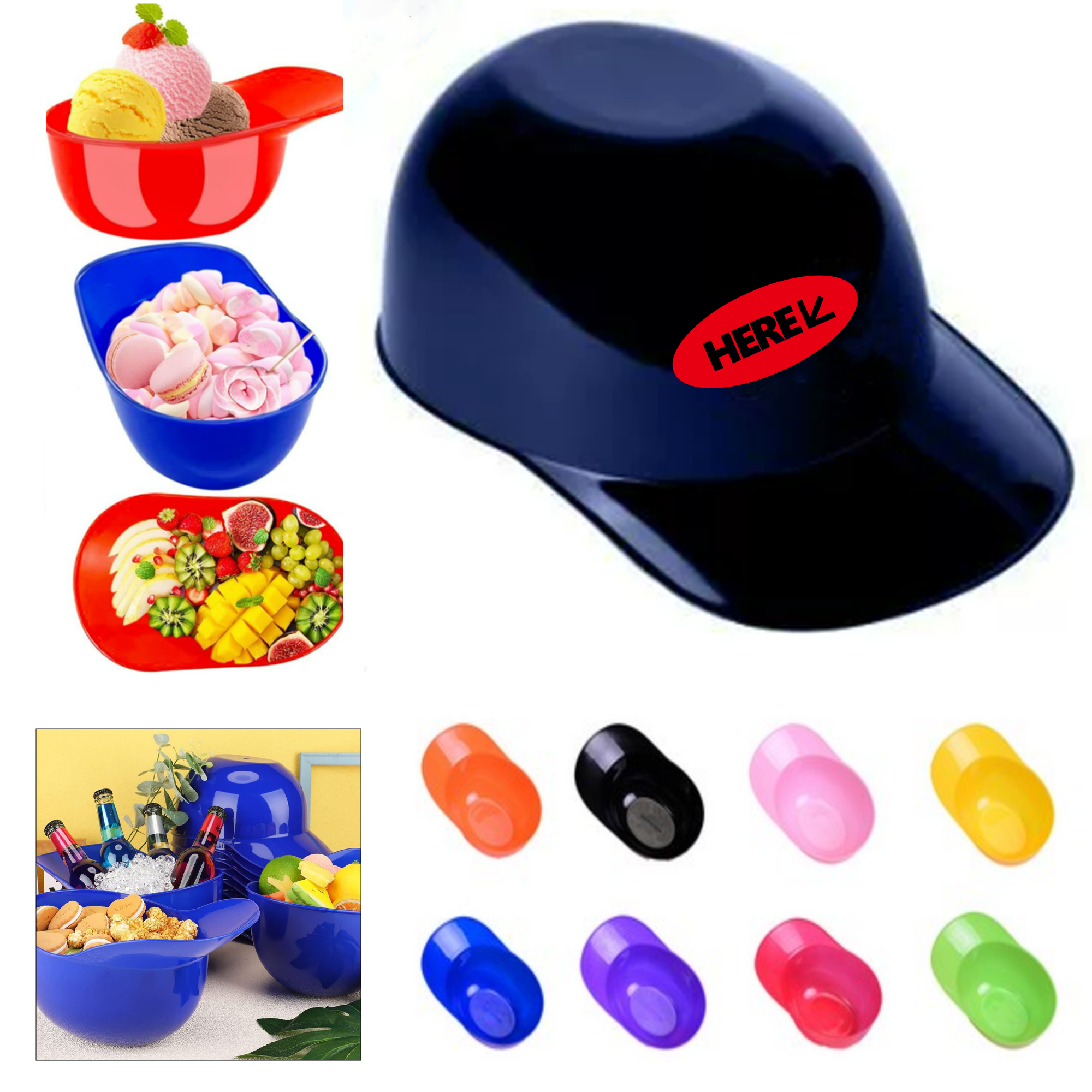 8oz Novelty Baseball Hat Ice Cream Dish 3