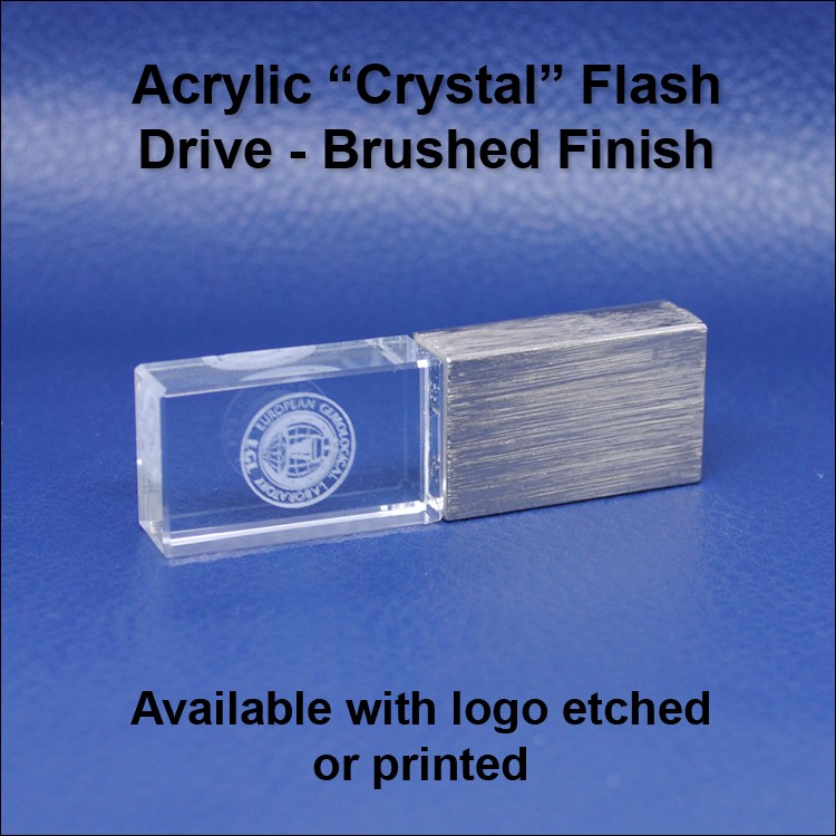 Acrylic "Crystal" Flash Drive / USB - Brushed - 2 GB Memory