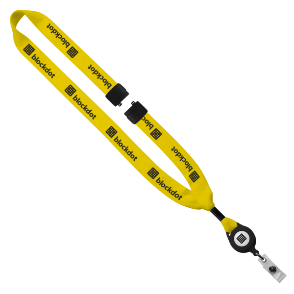 3/4" Cotton Lanyard with Metal Crimp & Retractable Badge Reel 260