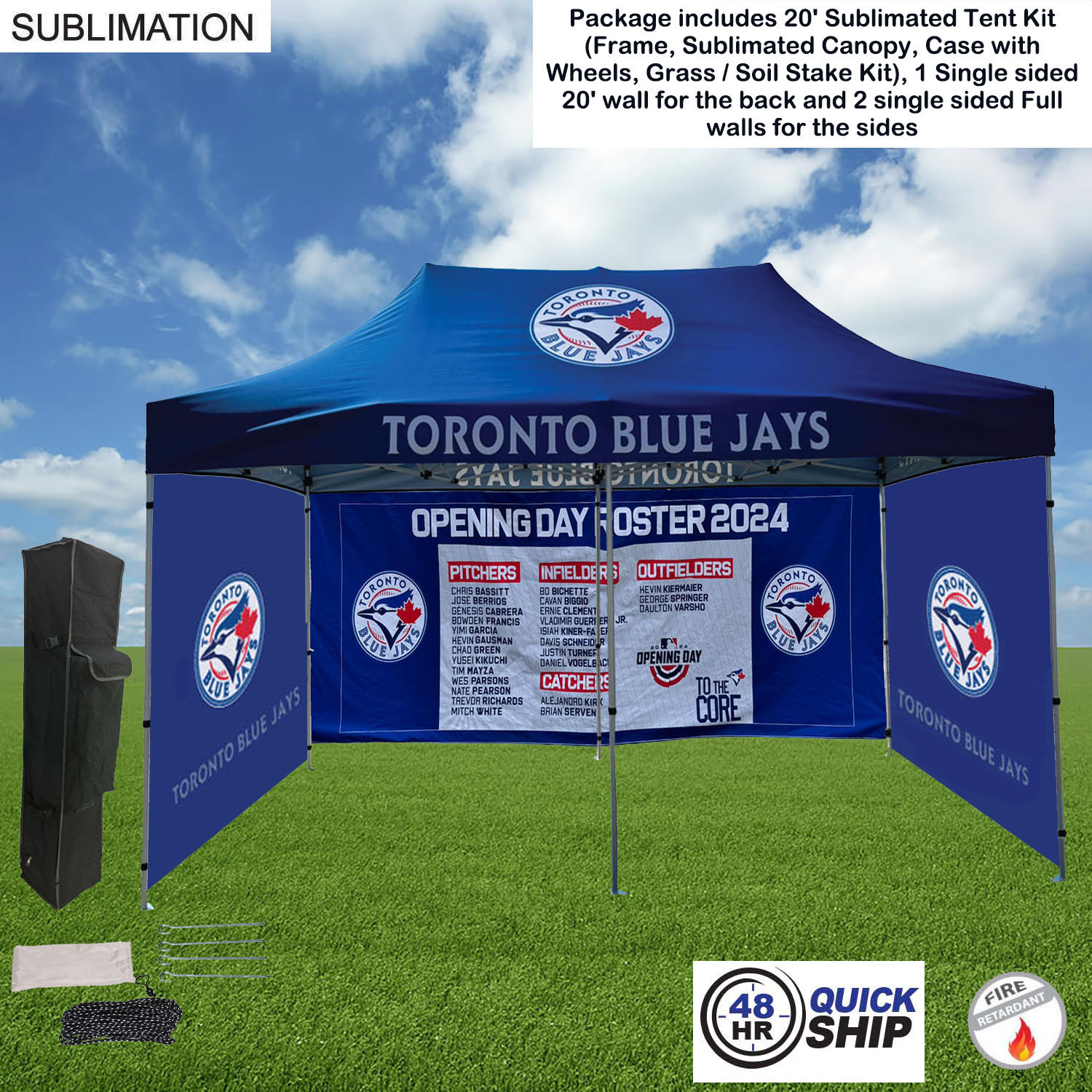 48Hr Quick Ship -Full Privacy Tent Package 2, 20' Sublimated Tent Kit, 20' backwall, 2 Full sidewall 9