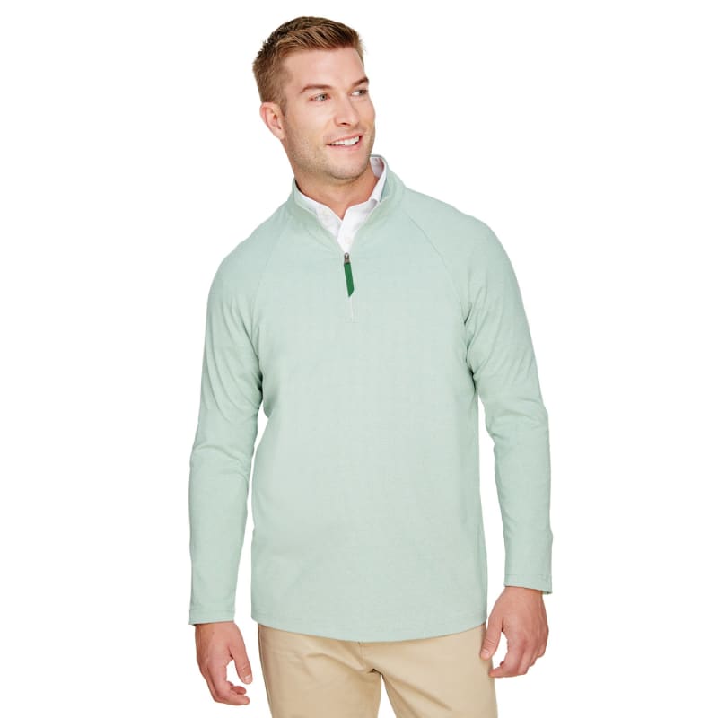 Devon & Jones CrownLux Performance™ Men's Clubhouse Micro-Stripe Quarter-Zip 1
