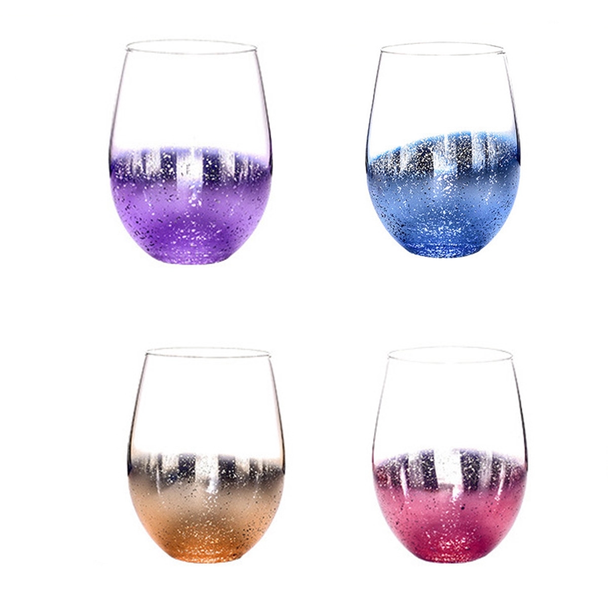 17 Oz Starry Sky Themed Stemless Wine Glasses 4