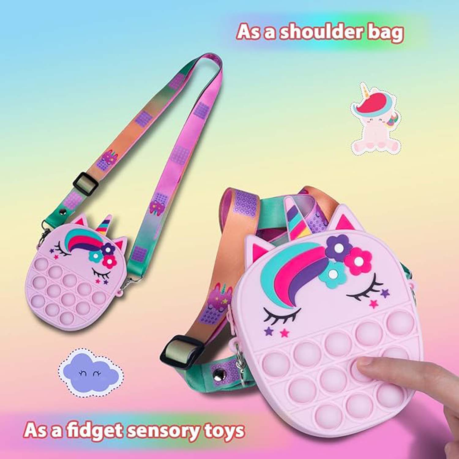 Unicorn Crossbody Bag With Pop Toy 3
