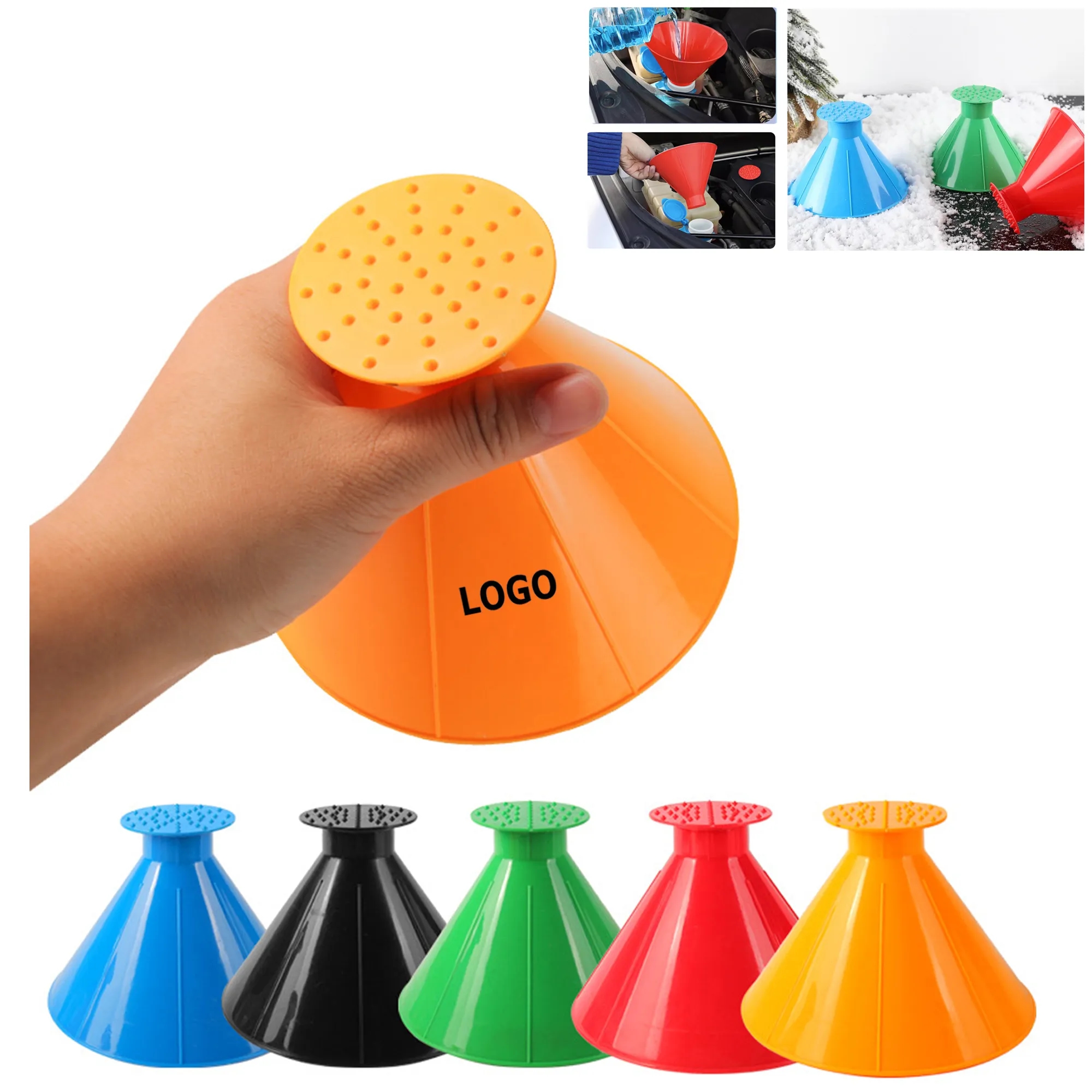 2-in-1 Cone-Shaped Car Ice Scraper 2