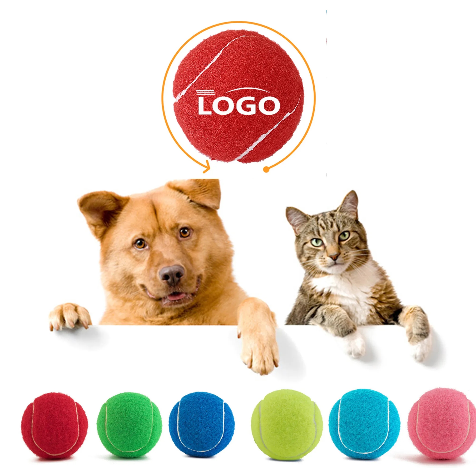 Custom Rubber Pet Tennis Balls Interactive Dog Toy 5