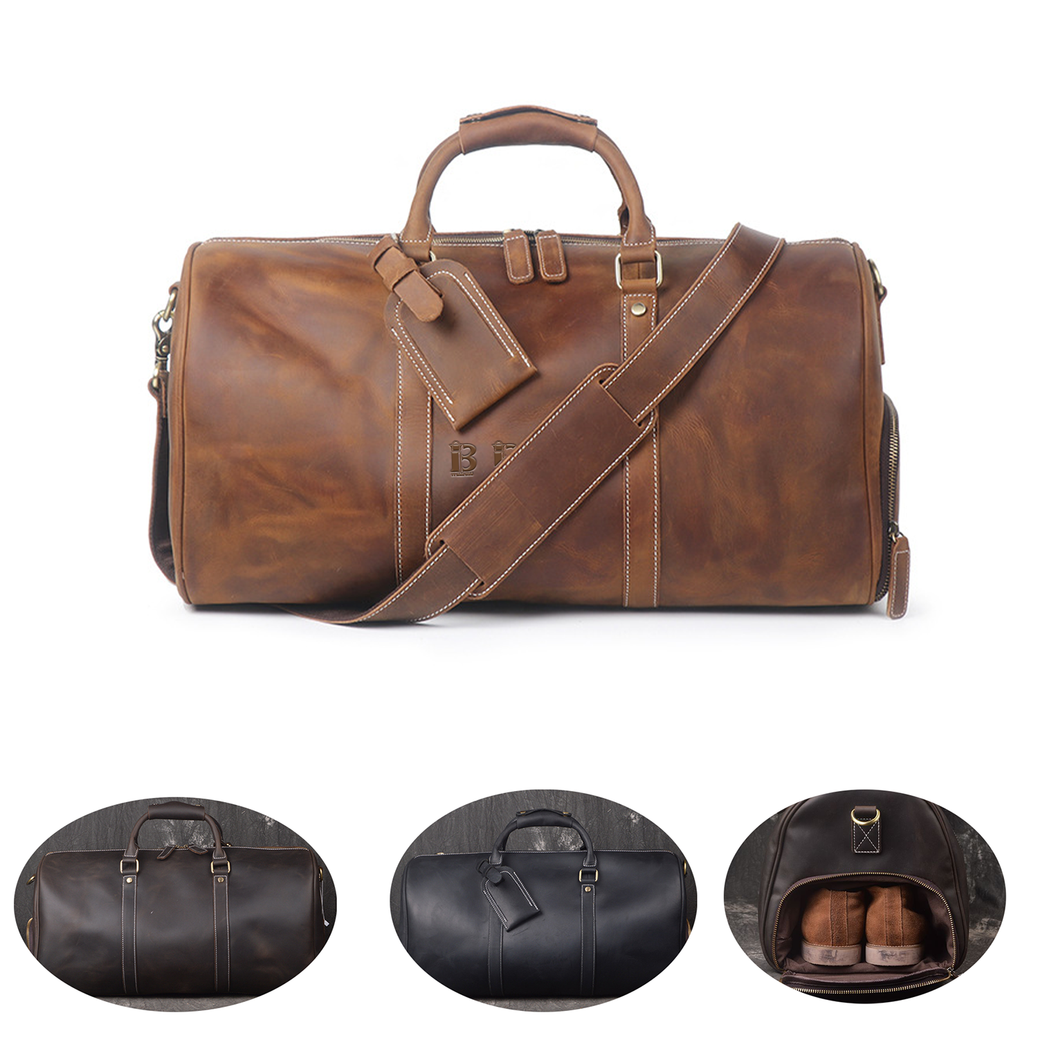 Genuine Leather Large Travel Duffle Bag 2