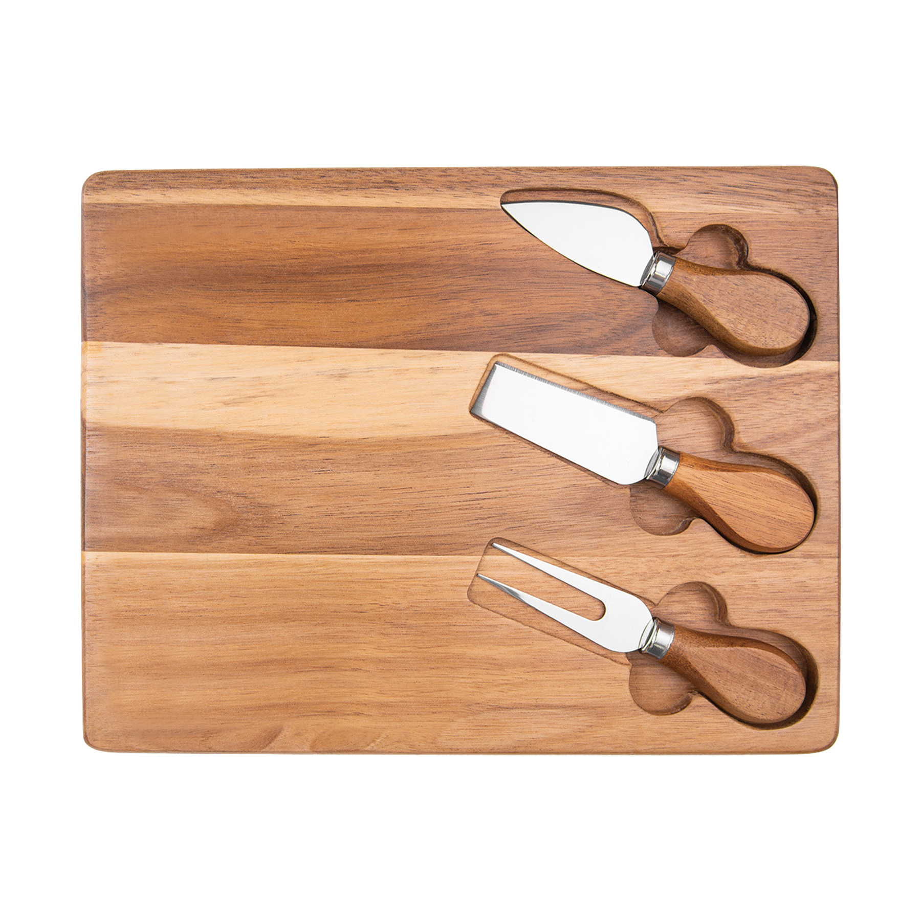 3-Piece Cheese Cutting Board With Knife And Fork 2