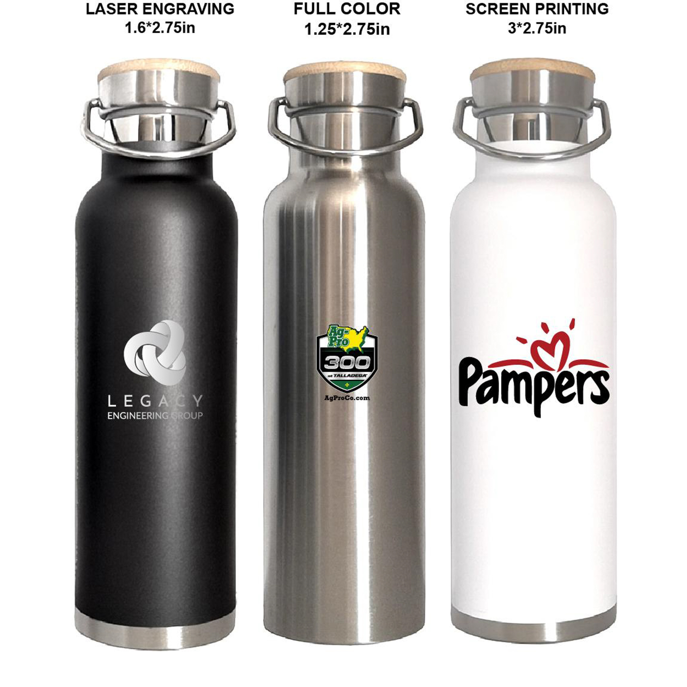 20oz. Stainless Steel Vacuum Travel Mug with Handle 2