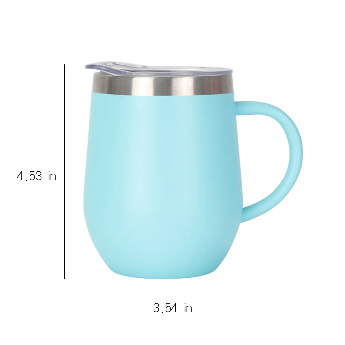 12oz. Insulated Double Wall Vacuum Coffee Mug W/ Handle Lid 1