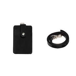 PU Lanyard 5 Pockets Folded PU Leather Card Holder 32