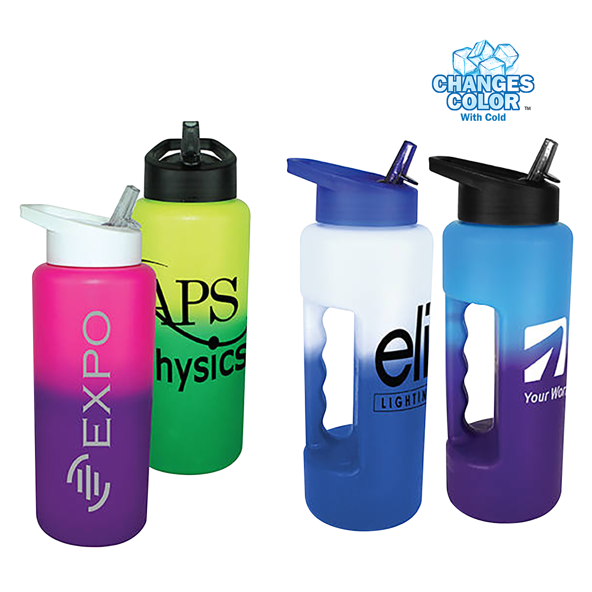 Mood 32 oz. Grip Bottle with Straw Cap Lid 5