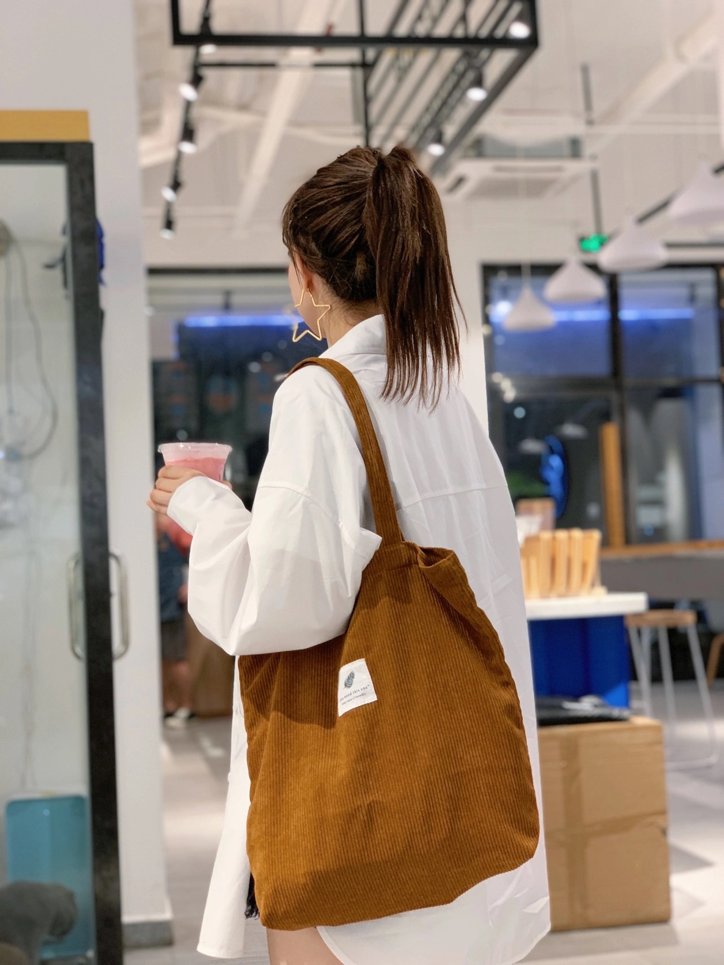 Tote Handbag With Pocket, custom tote bag with logo imprint 5
