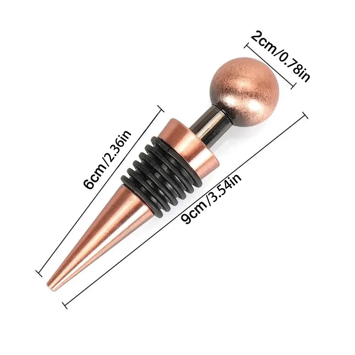 Chrome Plated Cork Stainless Steel Wine Bottle Stopper 4