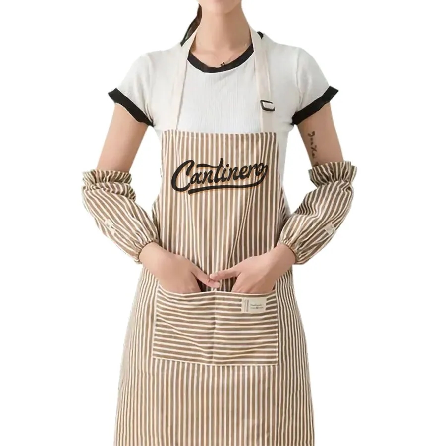 Striped Cotton and Linen Apron 4