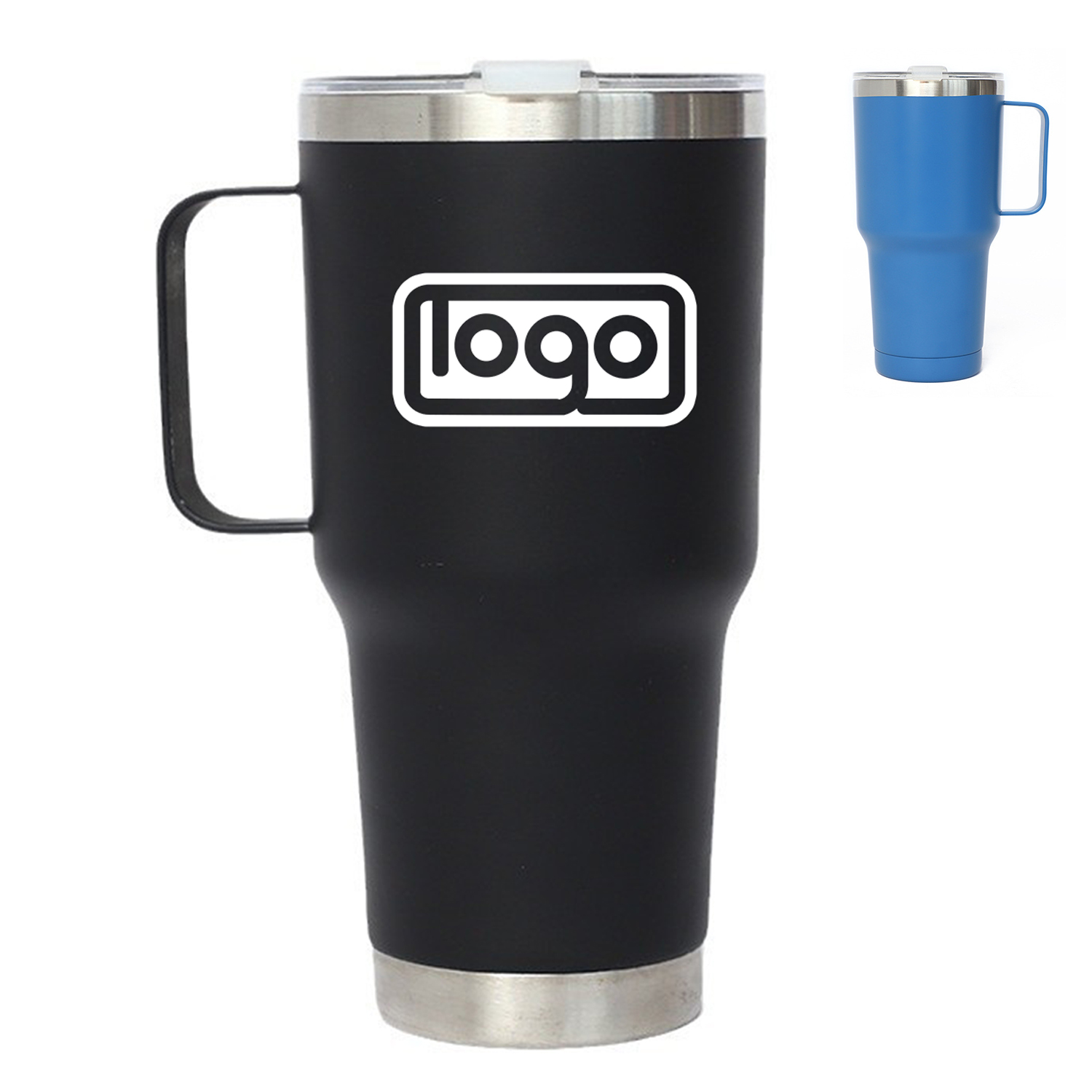 20/30oz Double Wall Stainless Steel Tumbler w/ Handle 3