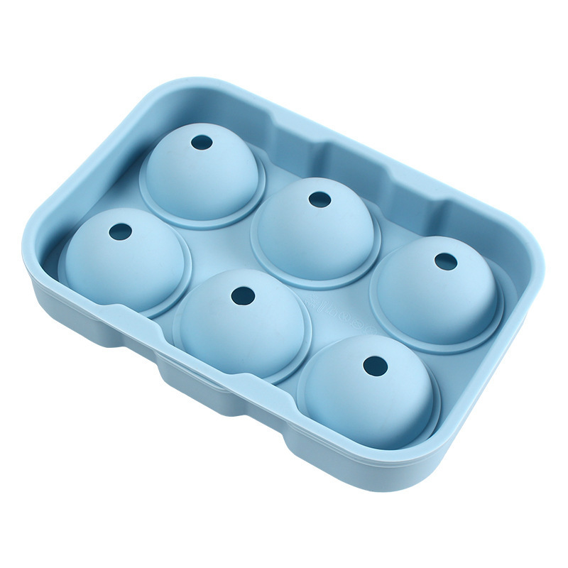 6 Hole Round Silicone Ice Cube Mold 9