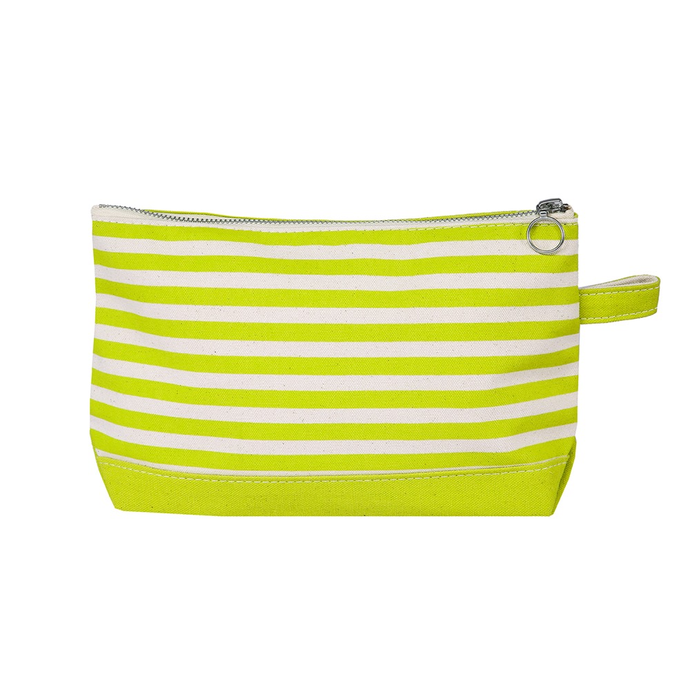12 Oz. Medium Weight Canvas Stripe Makeup Bag 2