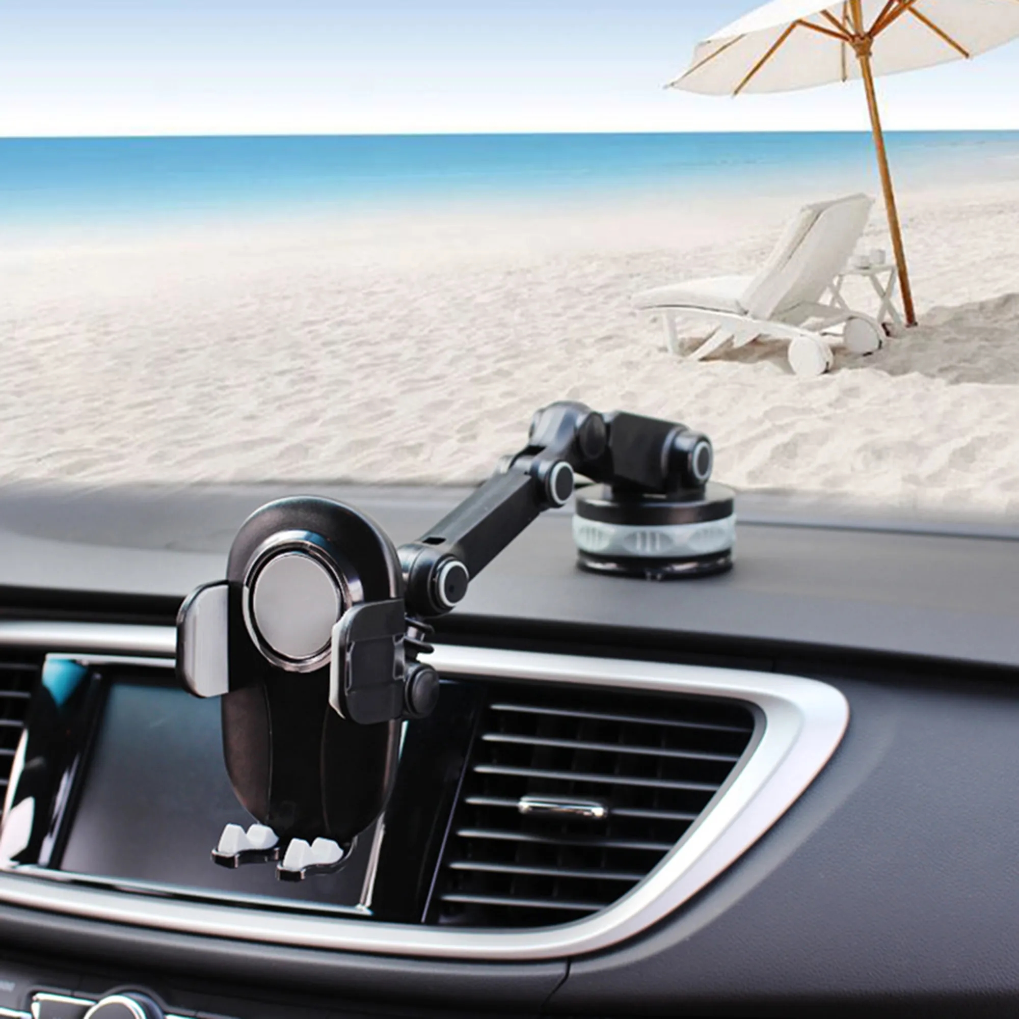 Custom Logo Robotic Arm Suction Cup Phone Mount 3