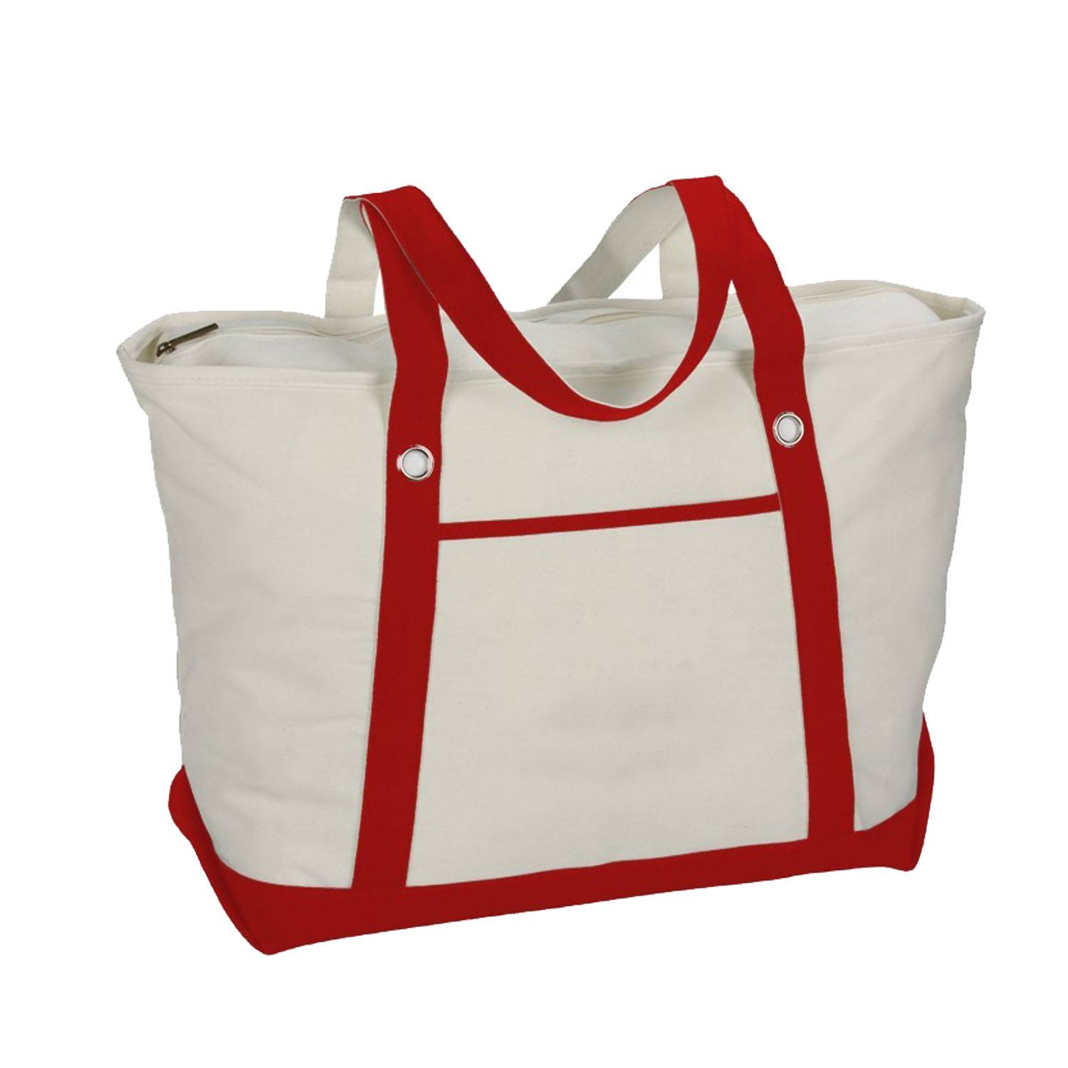 Woman's Shoulder Canvas Tote Bag W/ Zipper 6