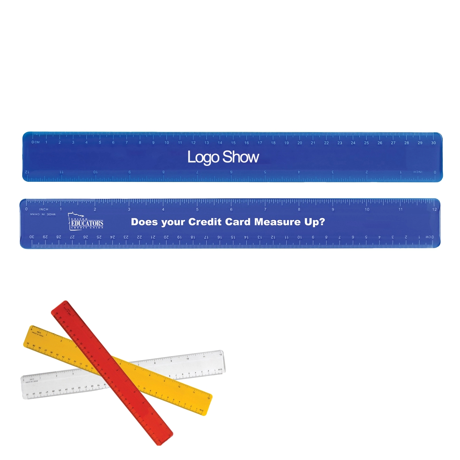 12" Double Beveled Edge Plastic Ruler 2