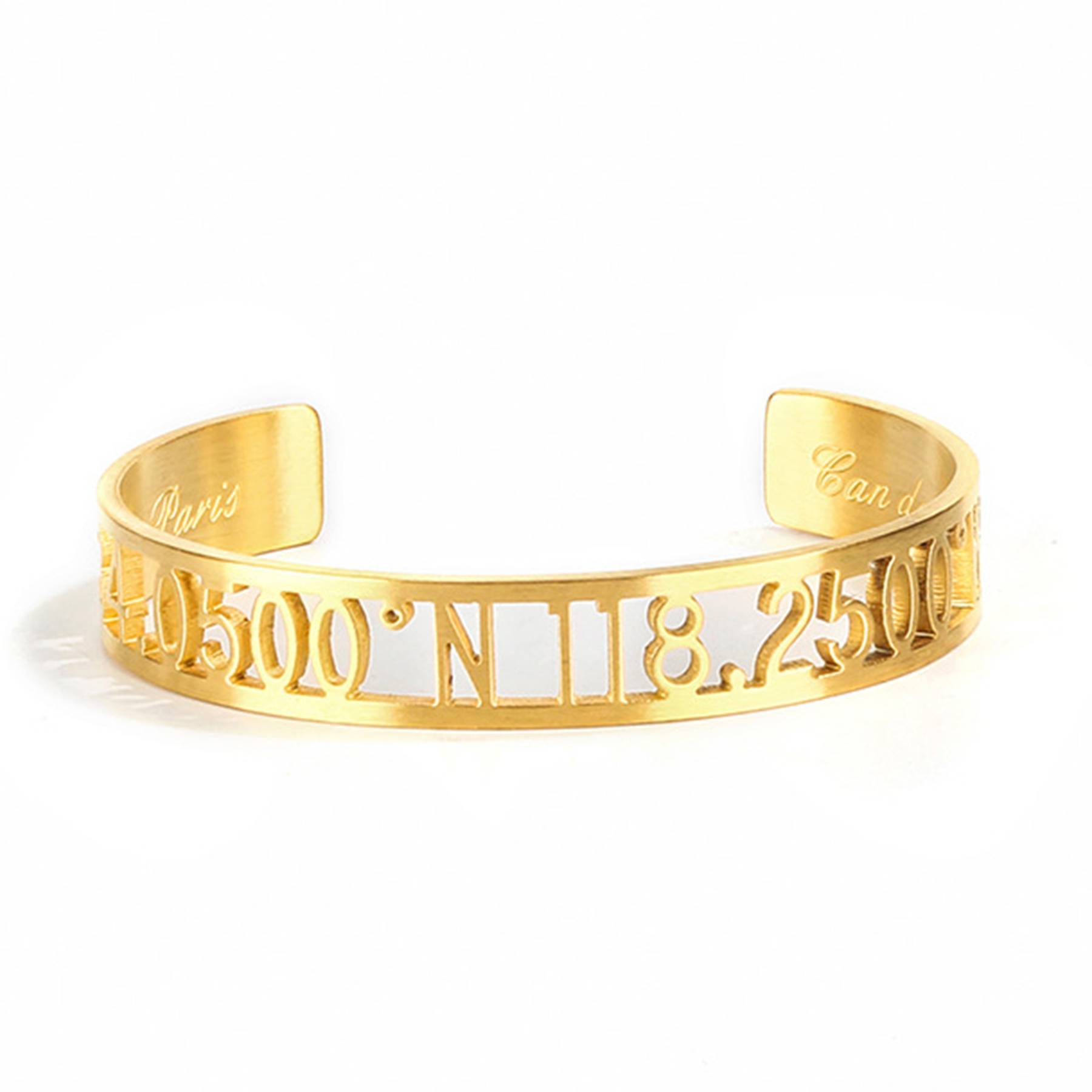 Stainless Steel Cut-out personality opening bracelet 3
