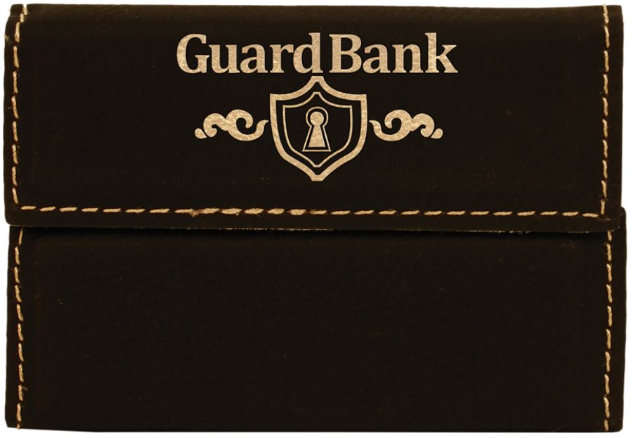 Black Hard Leatherette Business Card Holder 2