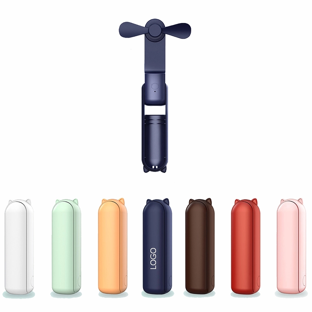 2 in 1 Travel Folding Power Bank Handheld Mini Fan 4