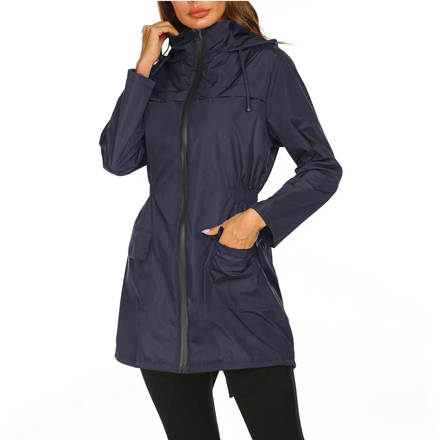 Women Waterproof Windbreaker Jacket w/ Hood 6