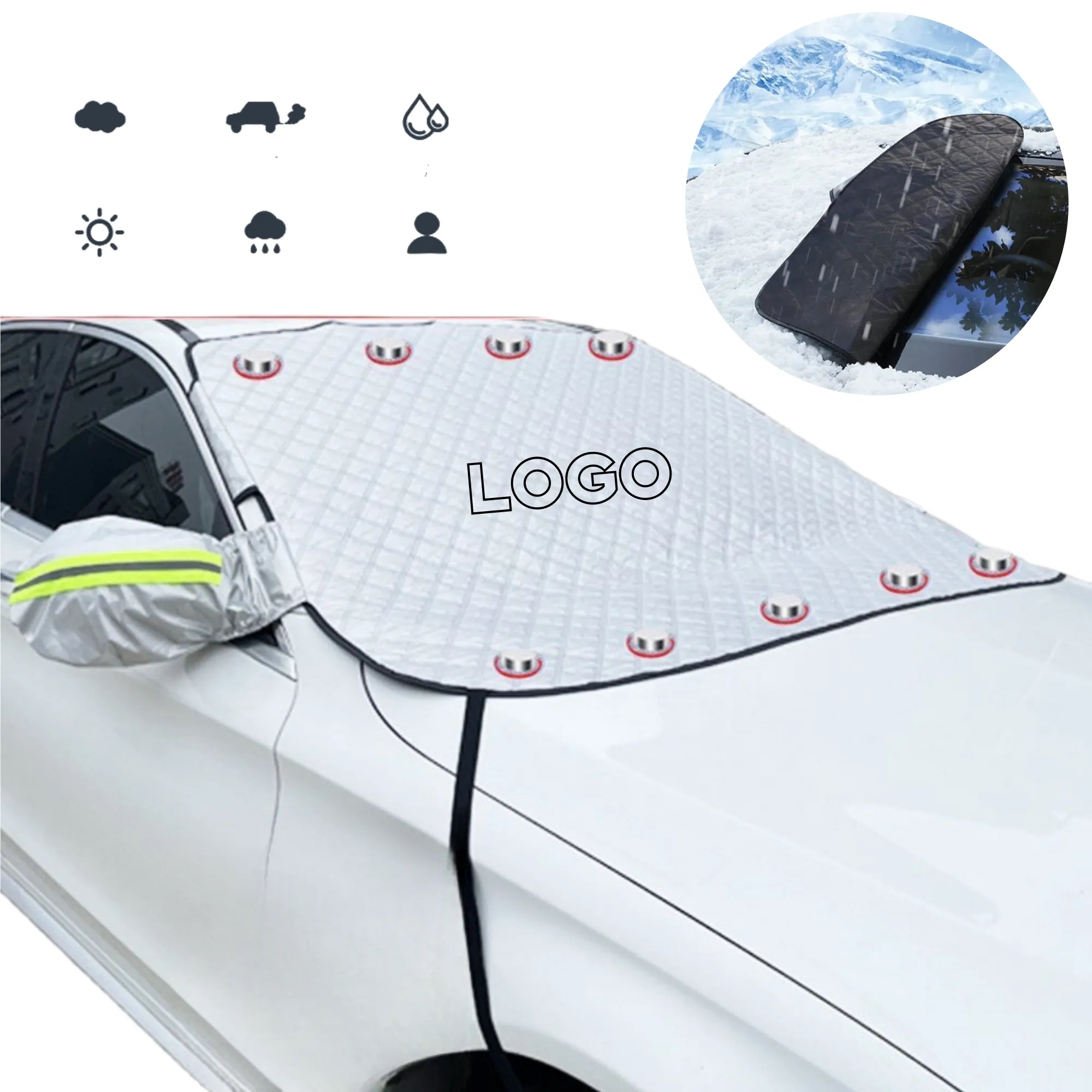 Frost Protection Magnetic Edge Car Windshield Snow Cover 1