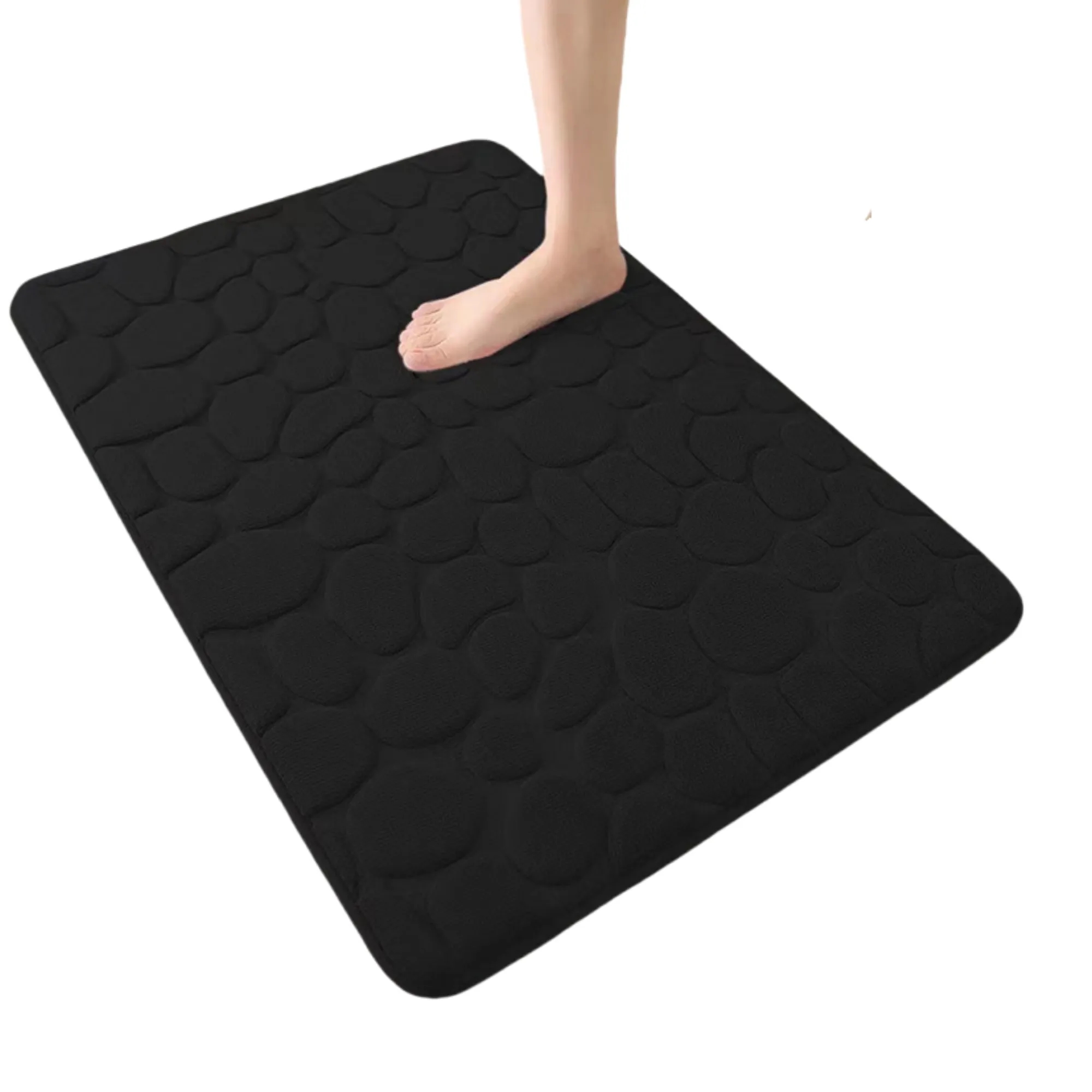 Classic Coral Fleece Rectangular Stone-patterned Floor Mat 10