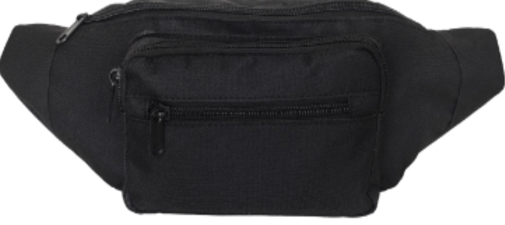Dye Sublimation 600D Waist Bags W/3 Zippers 14"W X 5"H