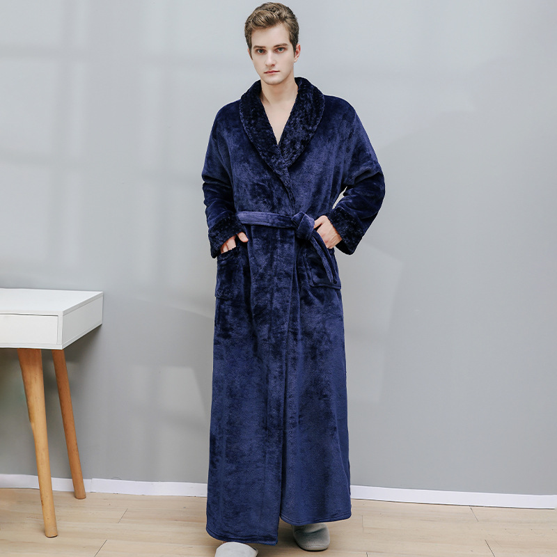 High Quality Women Men Fannel Warm Plush Robes 12