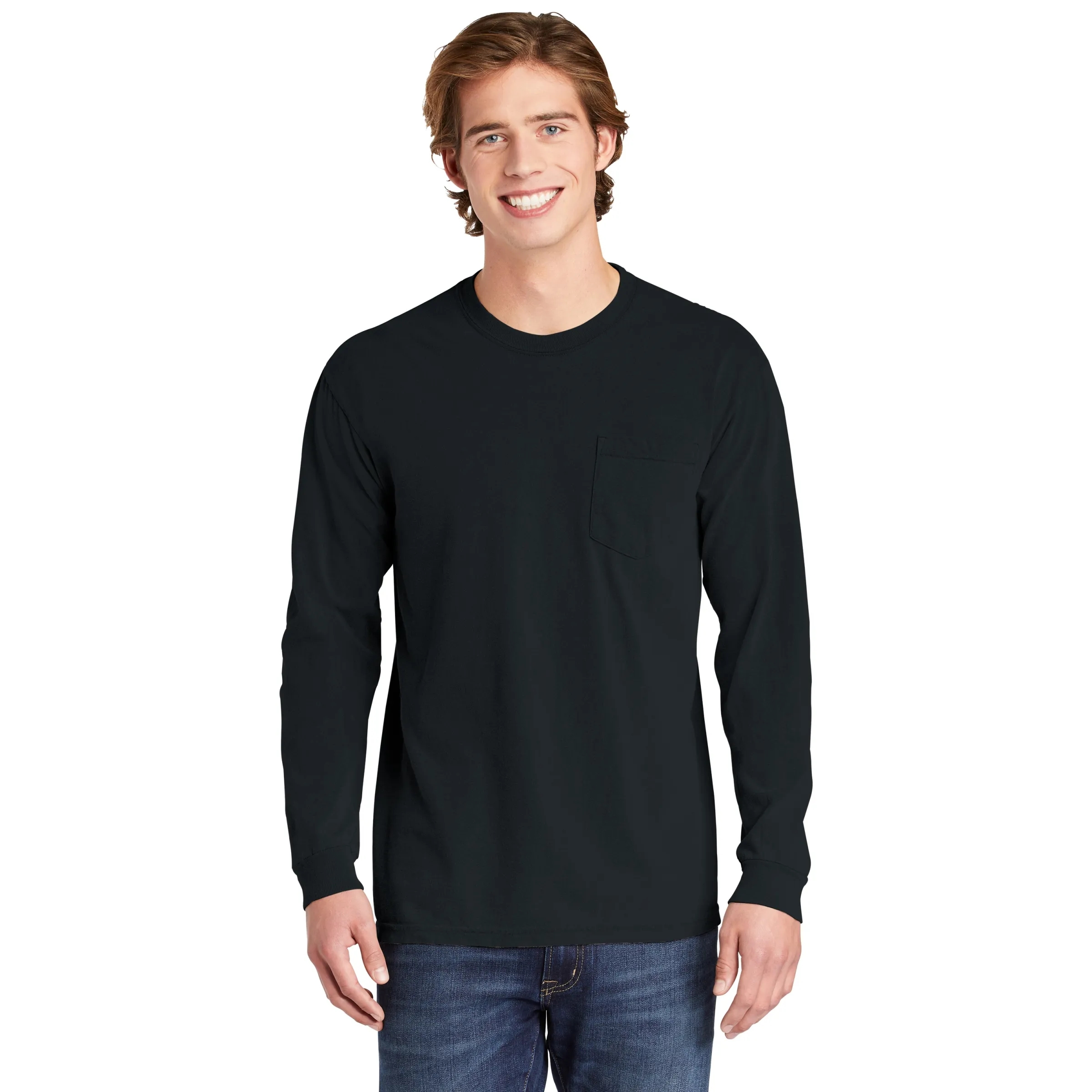 COMFORT COLORS ADULT 6.1 OZ LONG-SLEEVE POCKET T-SHIRT 48